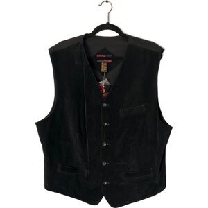 NWT Men’s Corporate Casuals Leather Suede Vest Pockets w/ Adjustable Belt XL